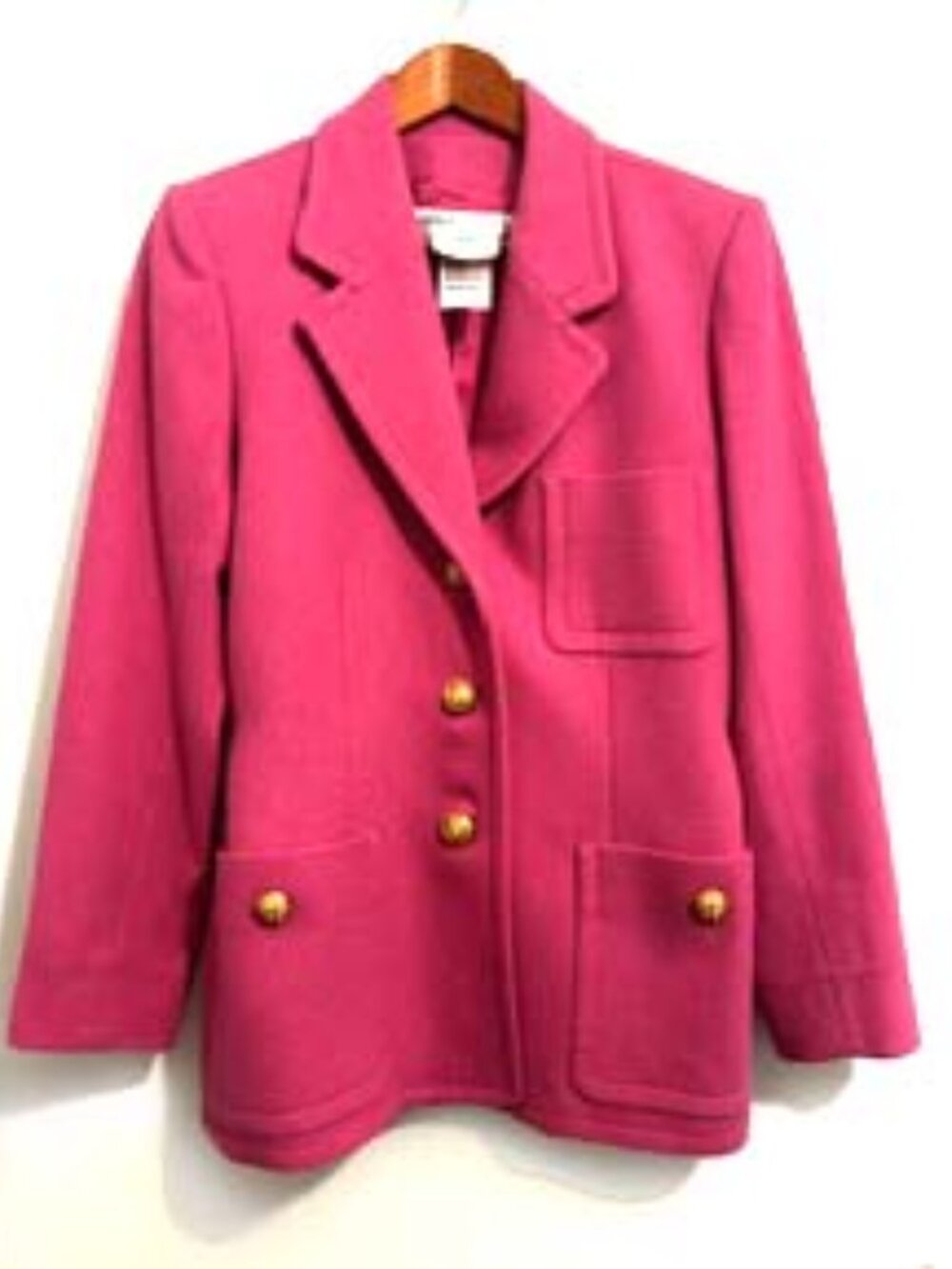 YVES SAINT LAURENT ENCORE VINTAGE Women’s Blazer Hot Pink Made in France SIZE 8